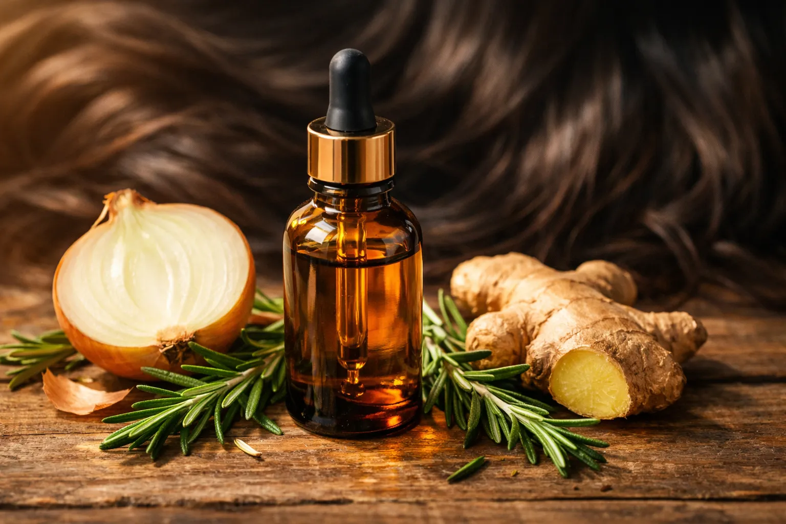  Beneficios del Aceite de Crecimiento Capilar Natural con Romero y Cebolla